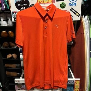 Puma Golf Mens Cool Cell Golf Polo | Red/Orange | Rickie Fowler | Medium